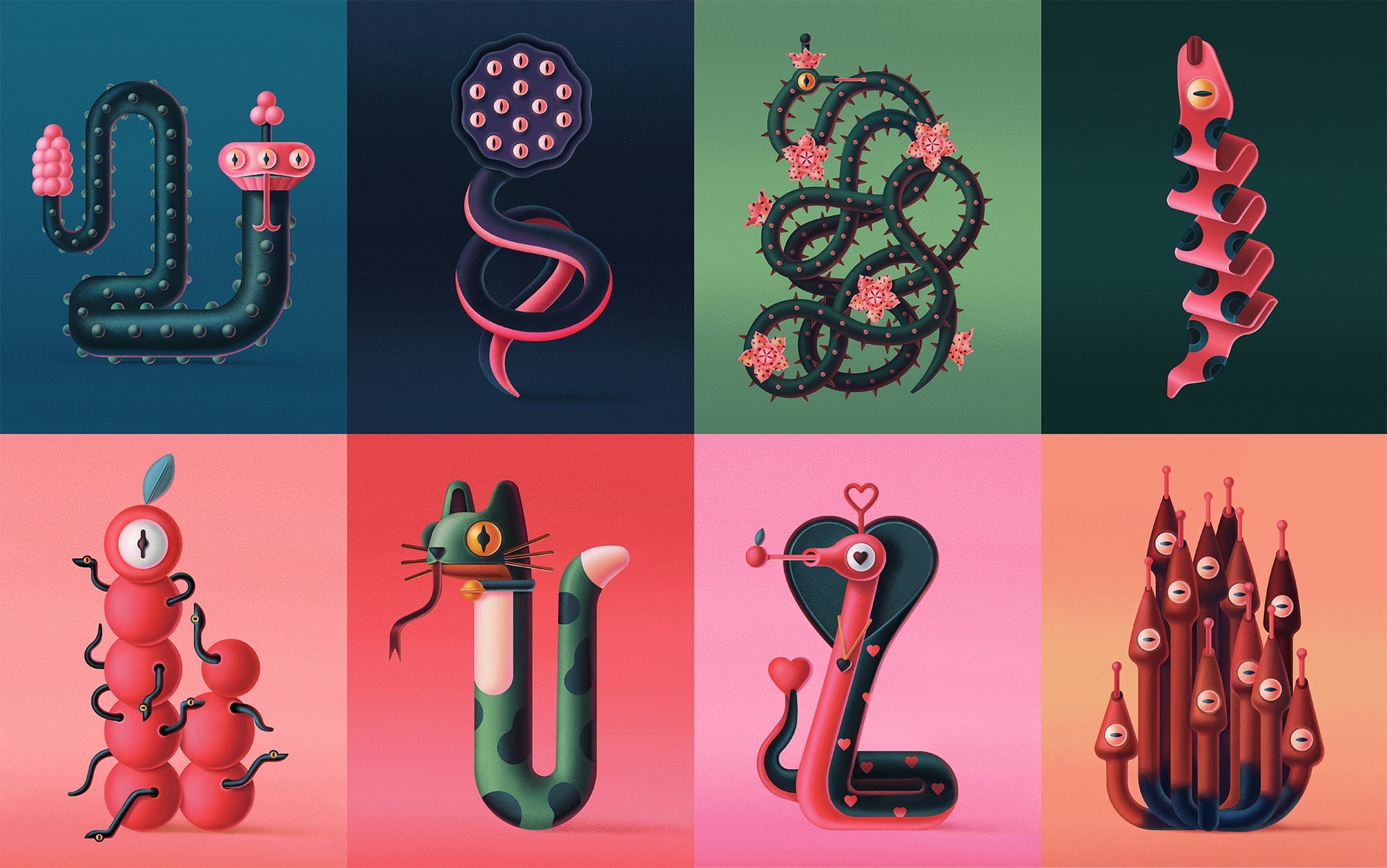 The Year of the Snake Slithers in Many Guises in Mary Maka’s Playful Illustrations